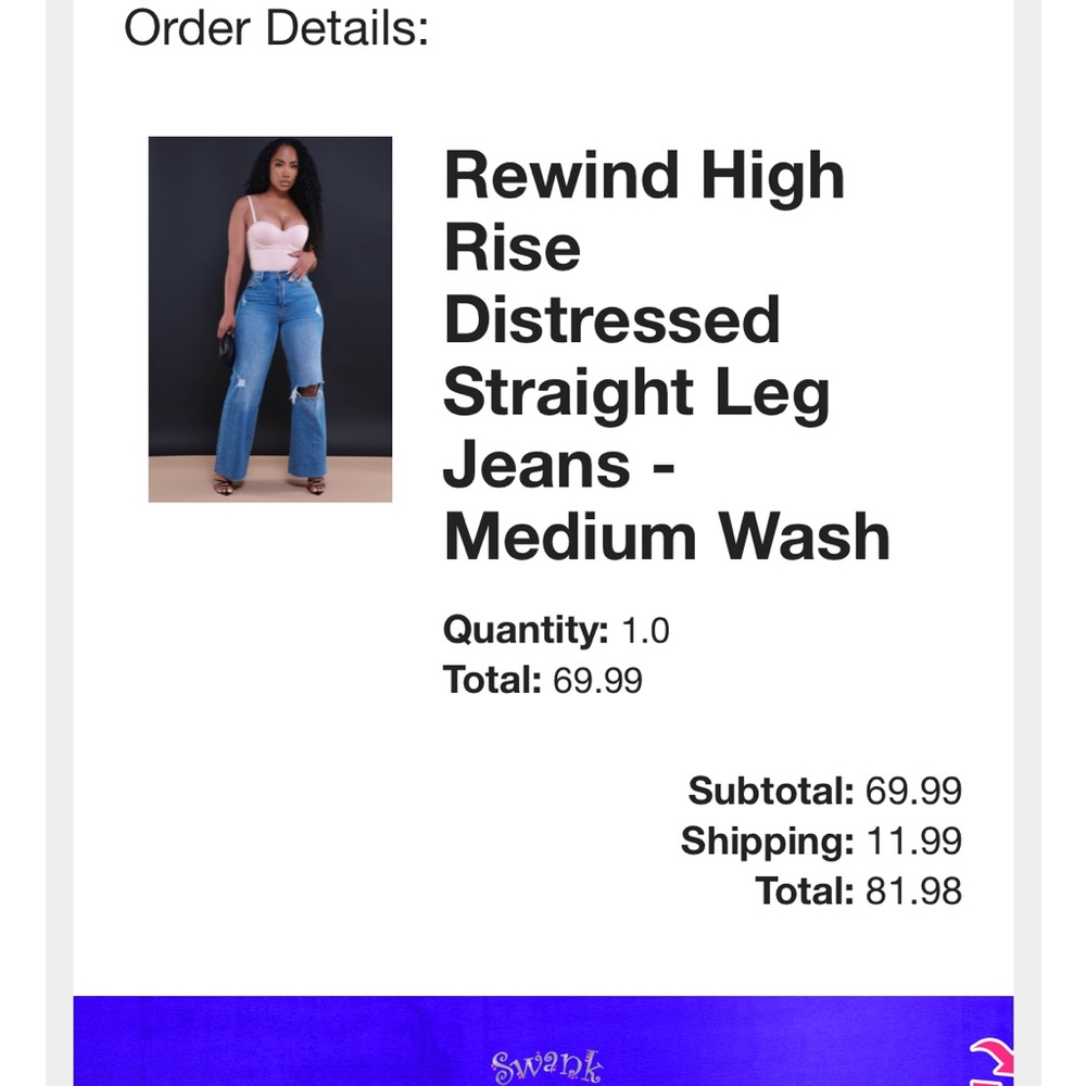 New, tried on only rewind jeans